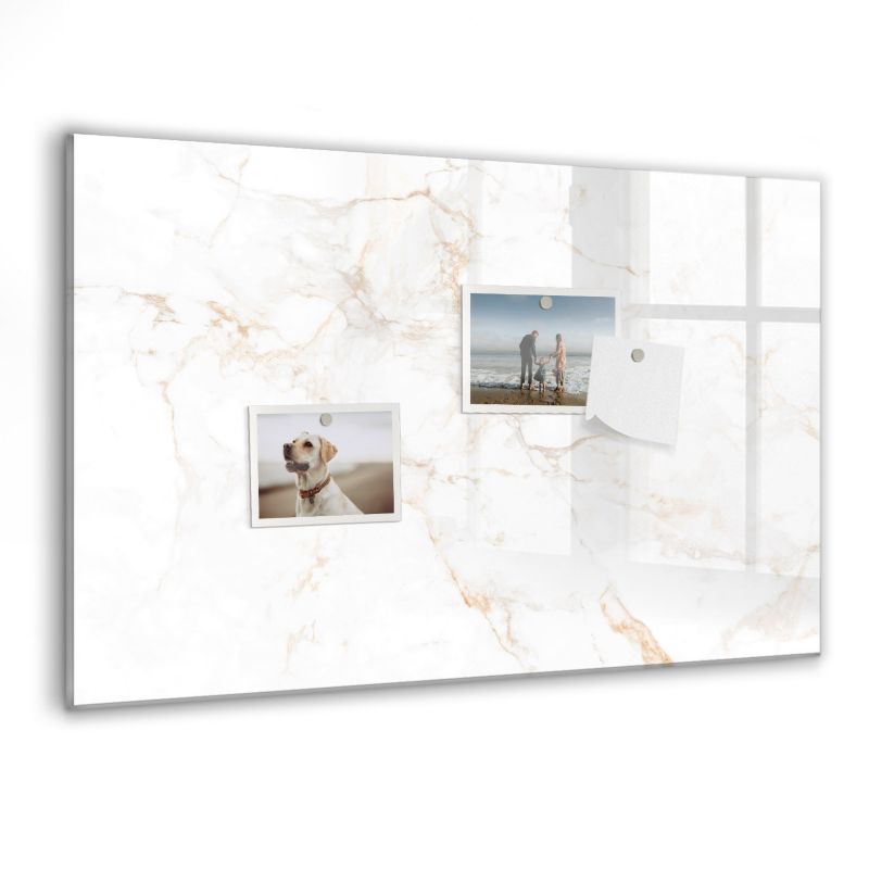 Szklana tablica magnetyczna Wallfluent 60x40 cm Elegancki marmur Czarny marker 1 szt.