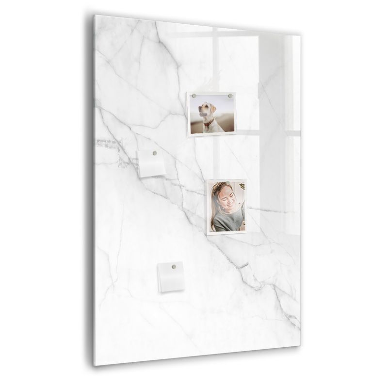 Szklana tablica magnetyczna z czarnym markerem Wallfluent 70x100 cm Dekoracyjny marmur 1 szt.