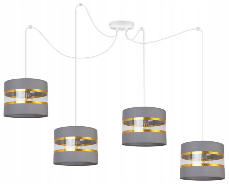 Lampa sufitowa wisząca Light Home LH Spider Elegance Gold 4x E27 60W szary/biały 1szt.