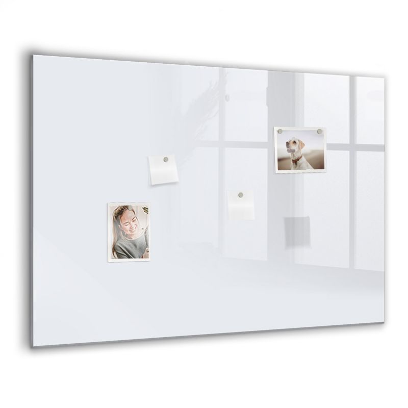 Szklana tablica magnetyczna Wallfluent 100x70 cm Kolor ciemna biel Czarny marker 1 szt.