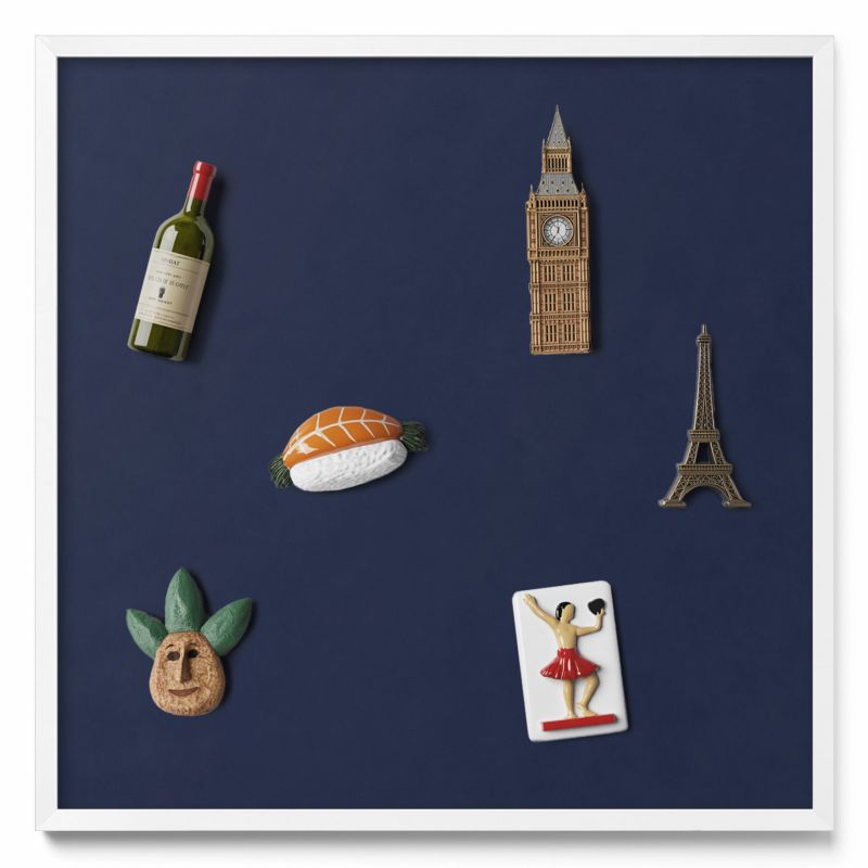 Tablica magnetyczna na ścianę Tulup 50x50 cm Kolor ciemny granatowy w białej ramie 1 szt.