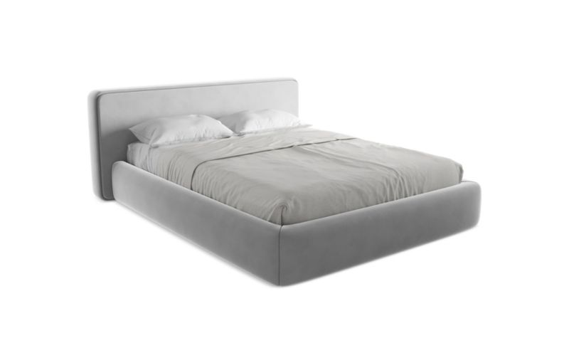 Łóżko LaMiaSofa Kiana z weluru 160x200 szary 1 szt.