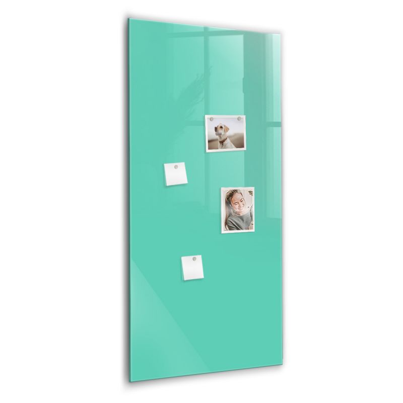 Szklana tablica magnetyczna Wallfluent 60x120 cm Kolor turkusowy Czarny marker 1 szt.