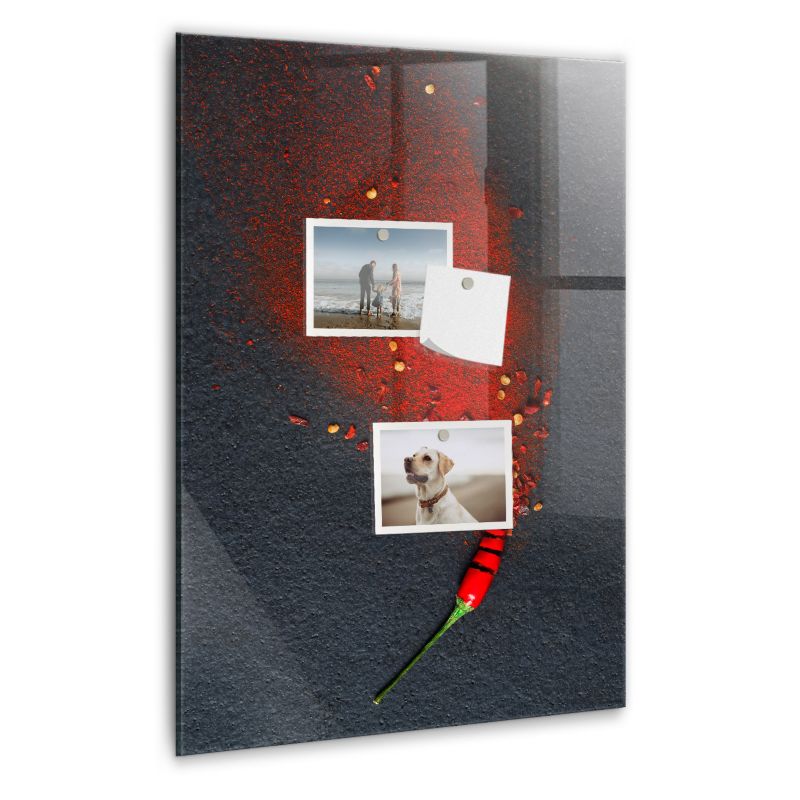 Szklana tablica magnetyczna Wallfluent 40x60 cm Papryka w proszku Biały marker 1 szt.