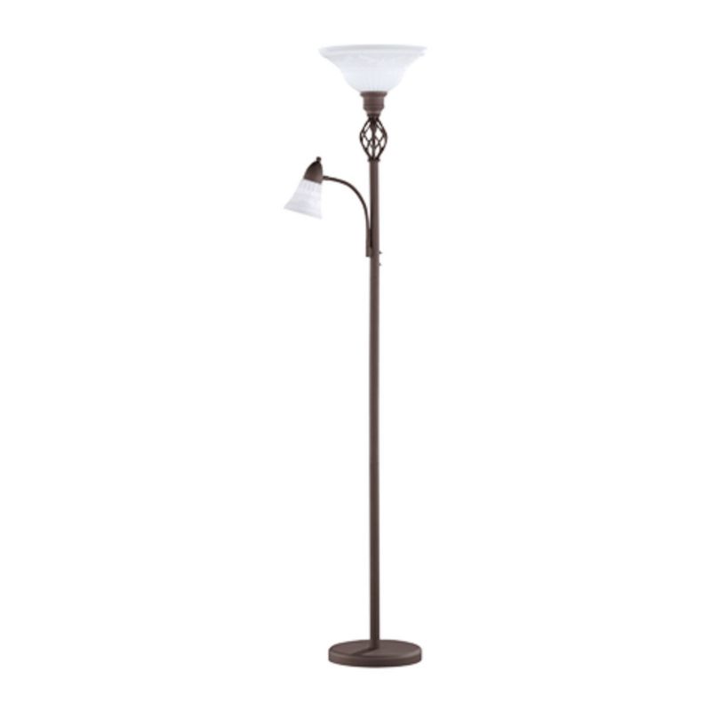 Lampa podłogowa stojąca Trio Rustica czarno-biała 2 x E14 / E27 x 140W wym: 180 x 32,5 x 32,5 cm - 1 szt.