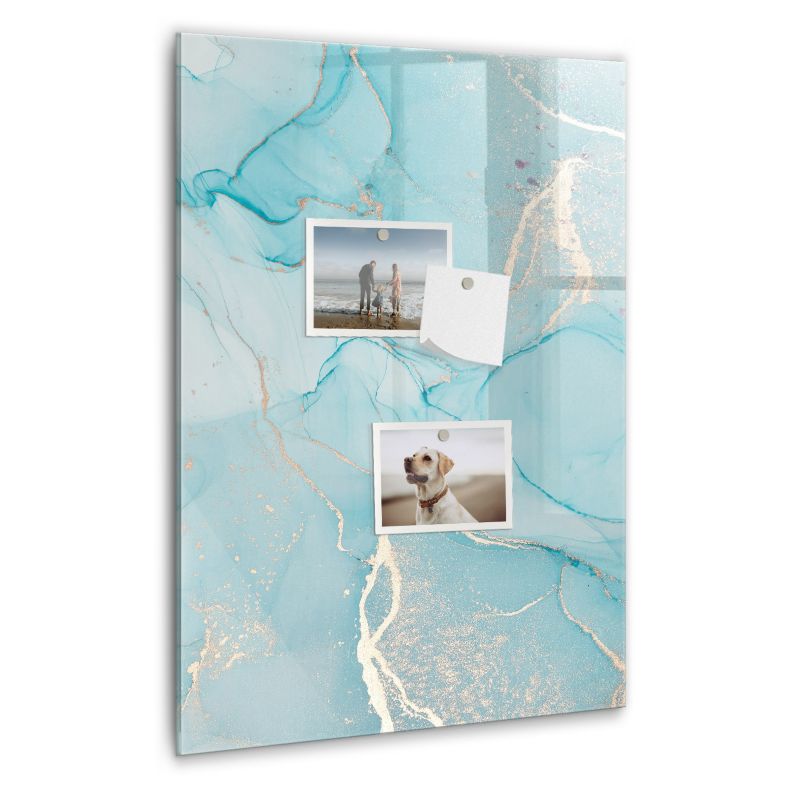 Szklana tablica magnetyczna Wallfluent 40x60 cm Ozdobny marmur Czarny marker 1 szt.