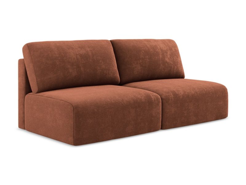 Sofa 3-osobowa z funkcją spania LaMiaSofa OSTIA z tkaniny szenilowej 216x102 cm terakota 1 szt.