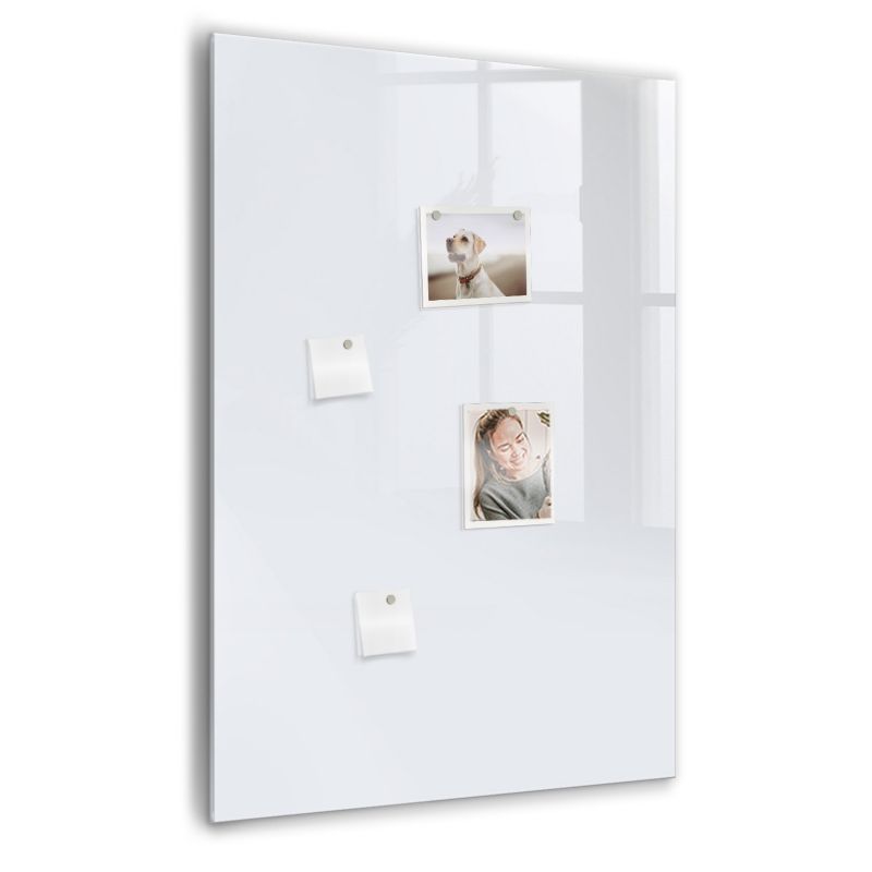 Szklana tablica magnetyczna Wallfluent 70x100 cm Kolor ciemna biel Czarny marker 1 szt.