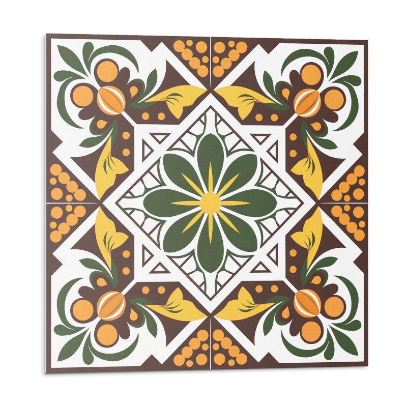 Kafelki samoprzylepne Wallfluent 50x50 cm Kwiatowy wzór roślinny 4 szt.