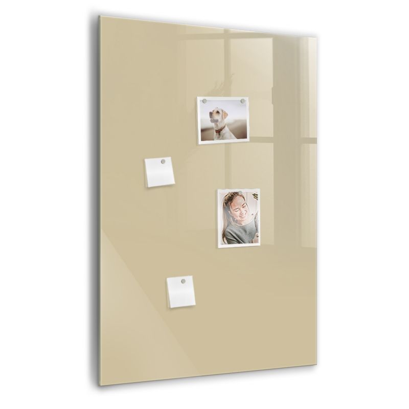 Szklana tablica magnetyczna Wallfluent 70x100 cm Kolor beżowy Czarny marker 1 szt.