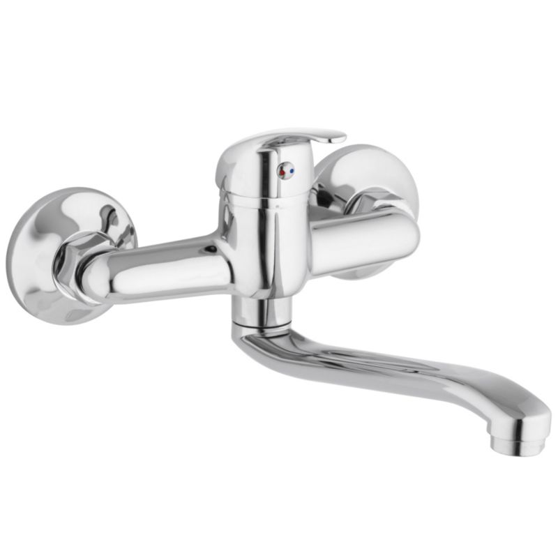 Bateria Kuchenna Fizar - YOKA HOME Ścienna Kran Obrotowy Długi Chrom - 1 szt.