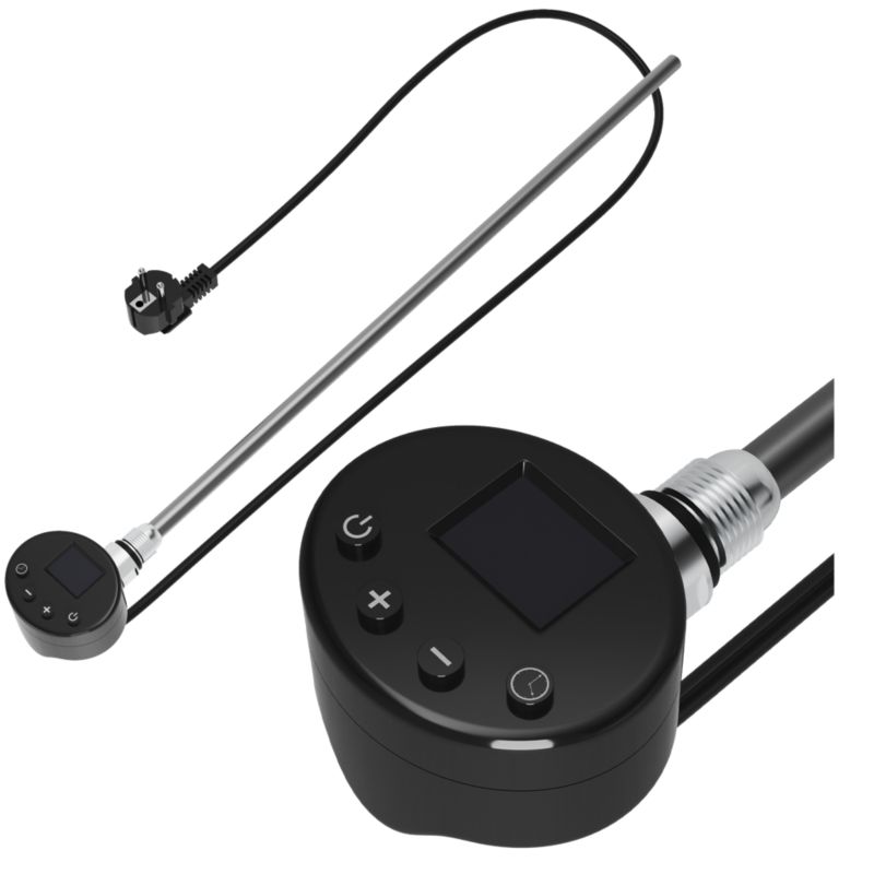 Grzałka Elektryczna do Grzejnika Łazienkowego Granitan Ekran LCD 300W Czarny 1szt.