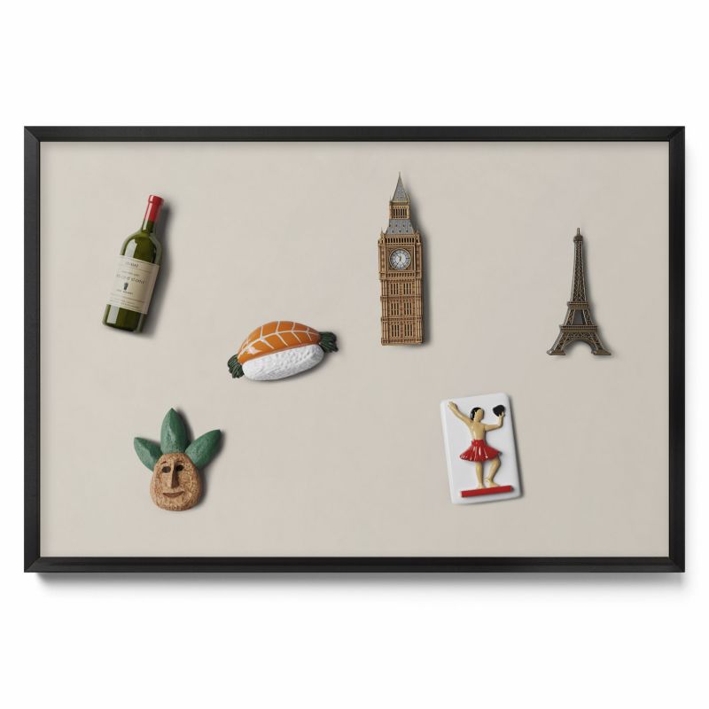 Tablica magnetyczna Tulup 60x40 cm Kolor kremowy w czarnej ramie 1 szt.