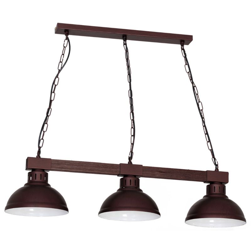 Lampa wisząca Luminex Hakon brązowa-ciemne drewno wym: 68 x 72 x 21 cm 3xE27 x 15W 1 szt.
