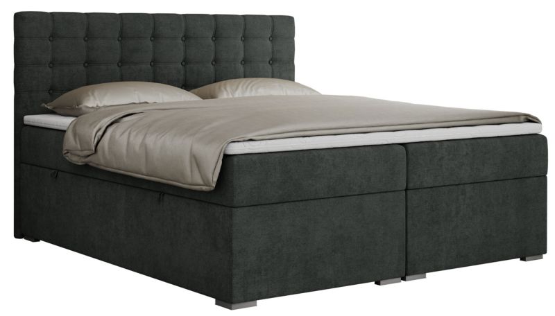 Łóżko kontynentalne MKS Meble SUSAN 200x200 H4 ciemnoszary struktura 1szt.