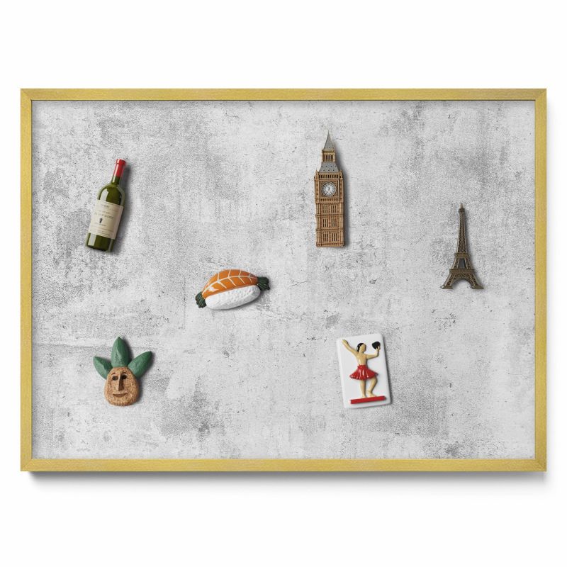 Tablica magnetyczna Tulup 70x50cm Wytarta tekstura betonu w złotej ramie 1 szt.