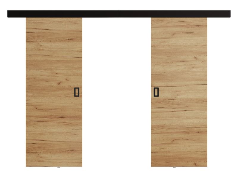 Drzwi przesuwne wewnętrzne MIRJAN 24 Werdi Duo 172 + samodomykacz dąb craft złoty 1 kpl.