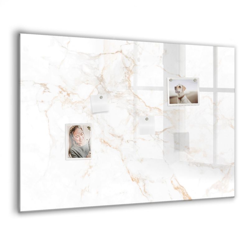 Szklana tablica magnetyczna Wallfluent 100x70 cm Elegancki marmur Czarny marker 1 szt.