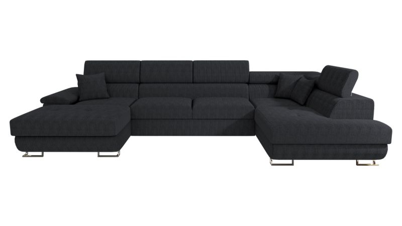 Narożnik MIRJAN 24 do salonu Cotere Bis Sztruks prawy czarny 1 szt.