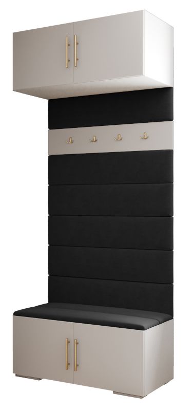 Garderoba wysoka do przedpokoju Abiks INOVA 3 biały+złoty+man18 1 szt.