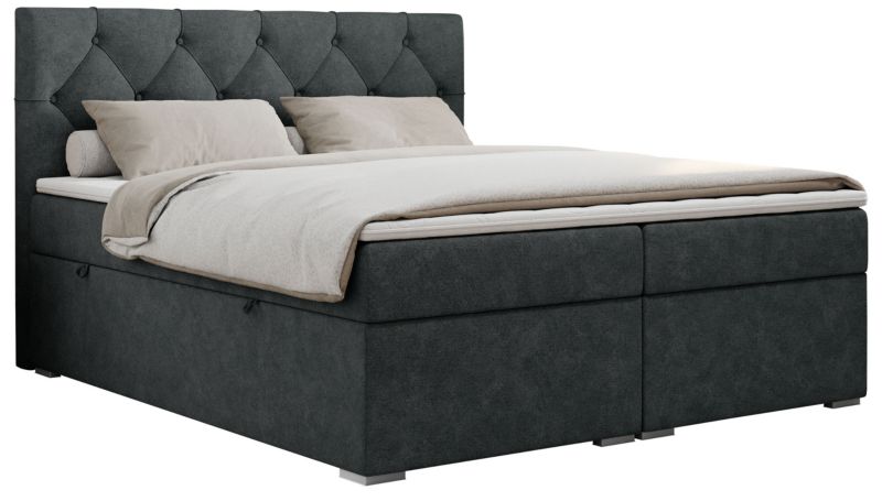 Łóżko kontynentalne MKS Meble ALDA 160x200 H4 ciemnoszary struktura 1szt.