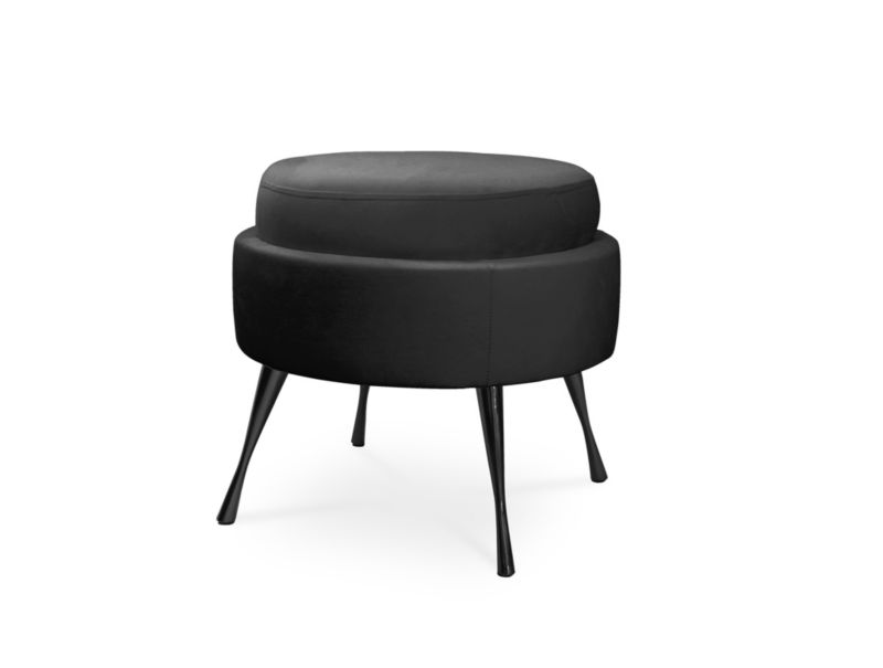 Pufa Bettso Muszelka na metalowych czarnych nogach czarny 1szt.
