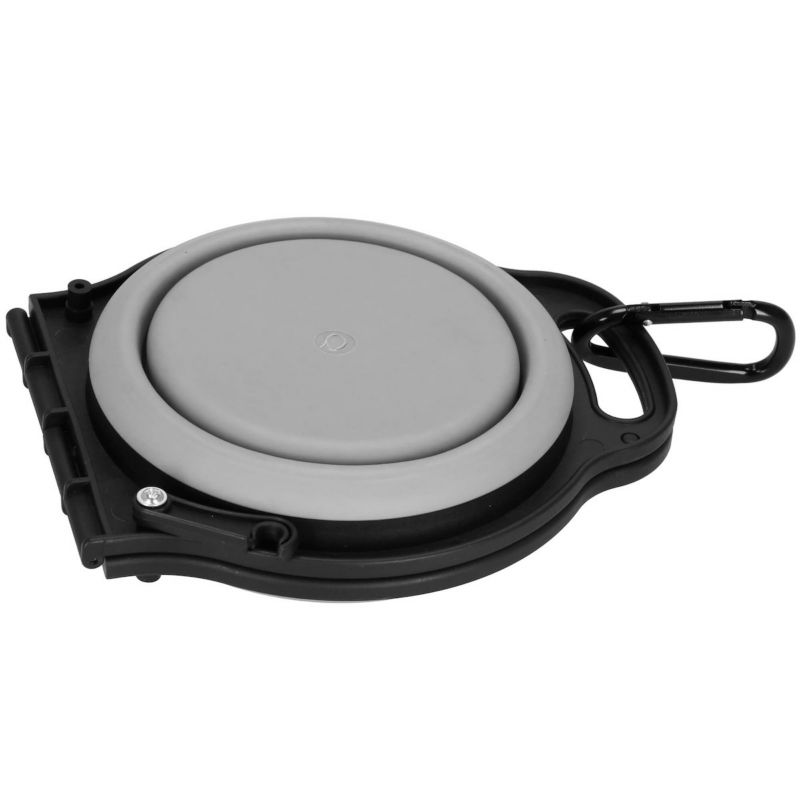 Miska na karmę i wodę dla psa i kota Springos składana szaro-czarna 1 szt.