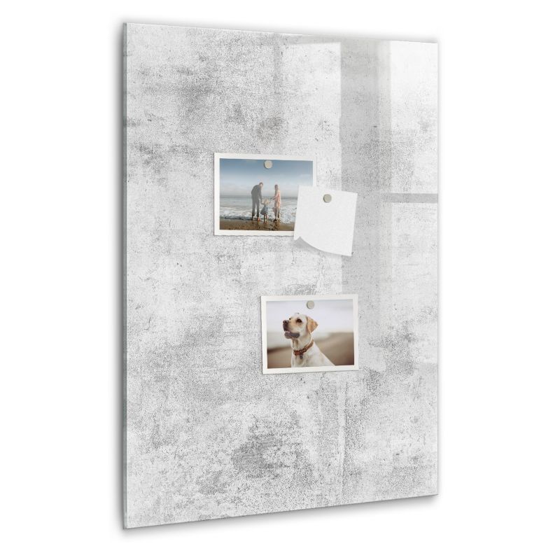 Szklana tablica magnetyczna Wallfluent 40x60 cm Betonowy mur Czarny marker 1 szt.