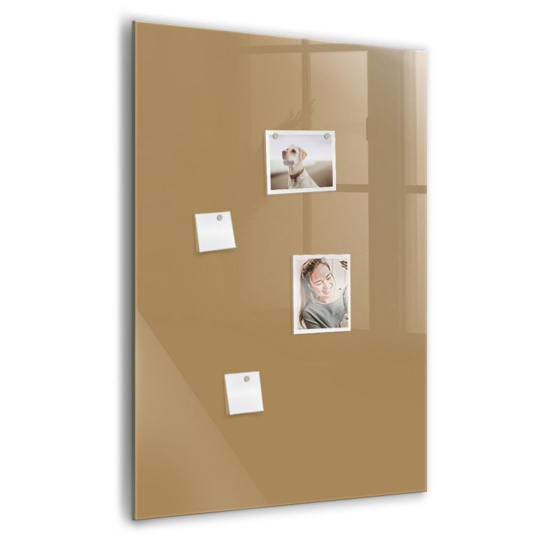 Szklana tablica magnetyczna Wallfluent 70x100 cm Kolor ciemny beżowy Czarny marker 1 szt.