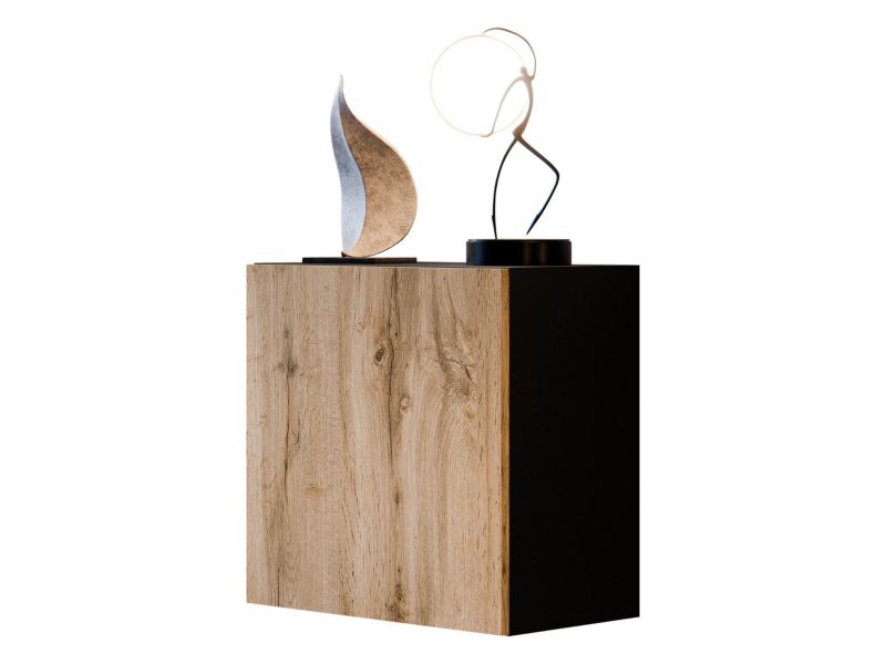 Witryna kwadrat MIRJAN 24 Capital czarny + dąb wotan 1 szt.