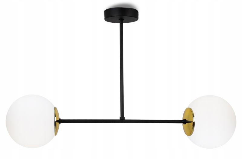 Lampa sufitowa wisząca Light Home LH Palermo 2x E14 40W klosz biały/złoty 1szt.