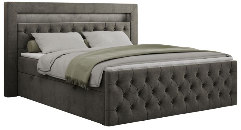 Łóżko kontynentalne MKS Meble GOLD 9 180x200 H4 Ciemnoszary welvet 1szt.