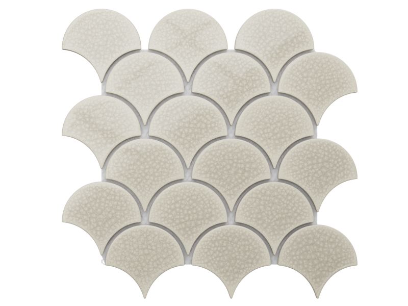 Mozaika ceramiczna Ilcom Fish Scale white creme biała 28,5 x 29,5 cm 1 szt.