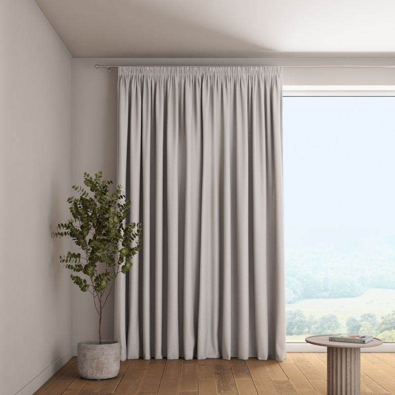 Zasłona na taśmie marszczącej 1 szt. 130 x 245 cm Dekoria jasny szary 1 szt.