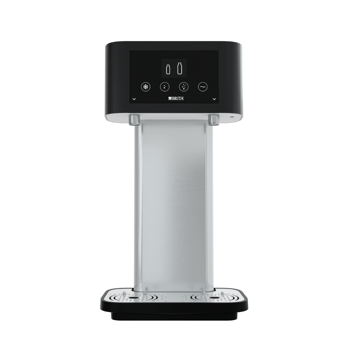 Kran filtrujący BRITA Fill T-Tap z nablatowym ociekaczem. Woda gazowana, schłodzona lub niegazowana.