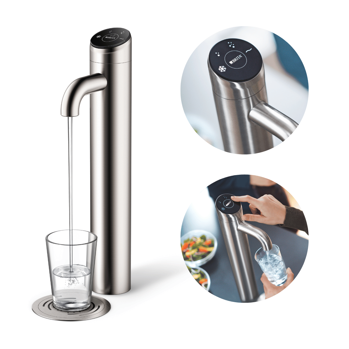 Kran filtrujący BRITA Extra I-Tap 50, woda schłodzona, gazowana, lekko gazowana, pokojowa.