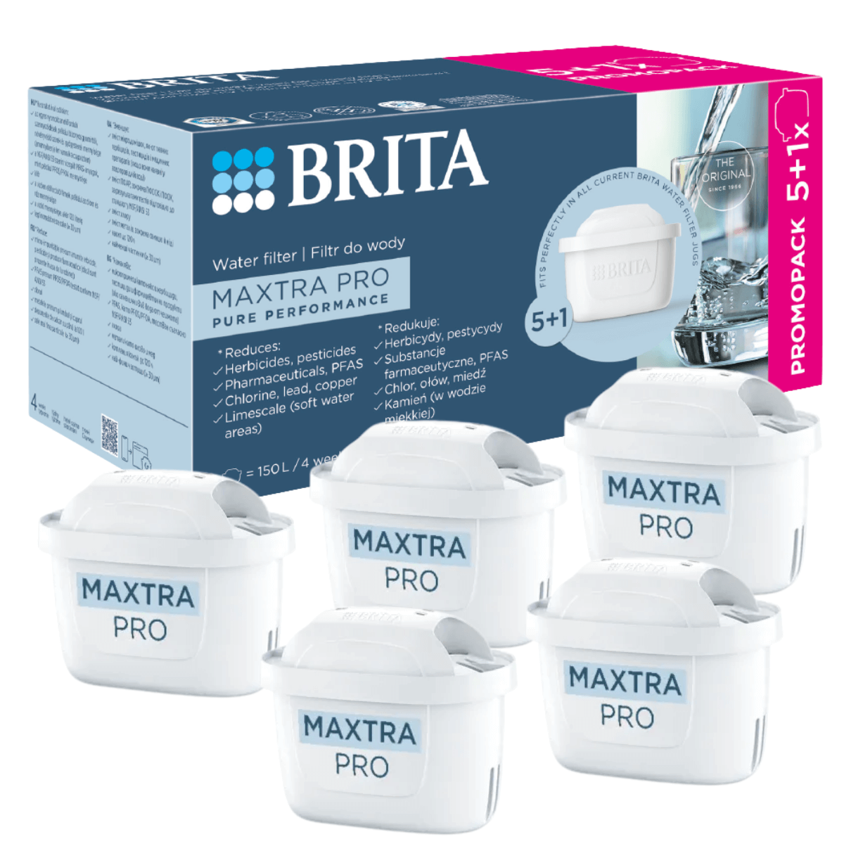 BRITA Maxtra PRO Pure Performance zestaw 6 sztuk (5+1). Następca Maxtra+ Pure Performance.