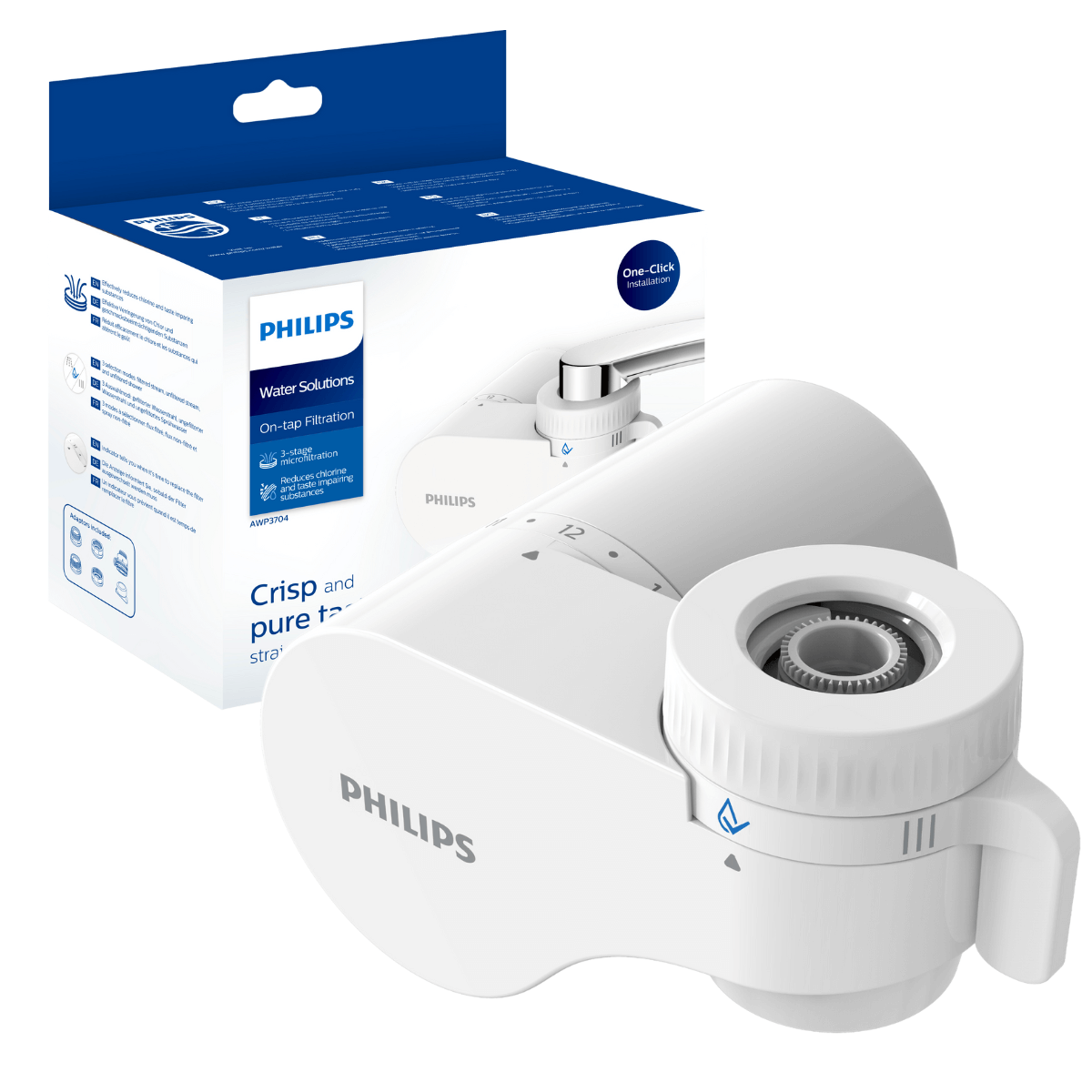 Filtr wody na kran Philips AWP3704. Filtrowana woda wprost z Twojego kranu w kuchni.