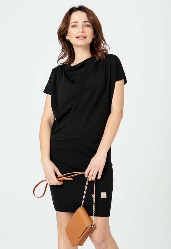 Kleid CLAIRE kurze Ärmel - schwarz