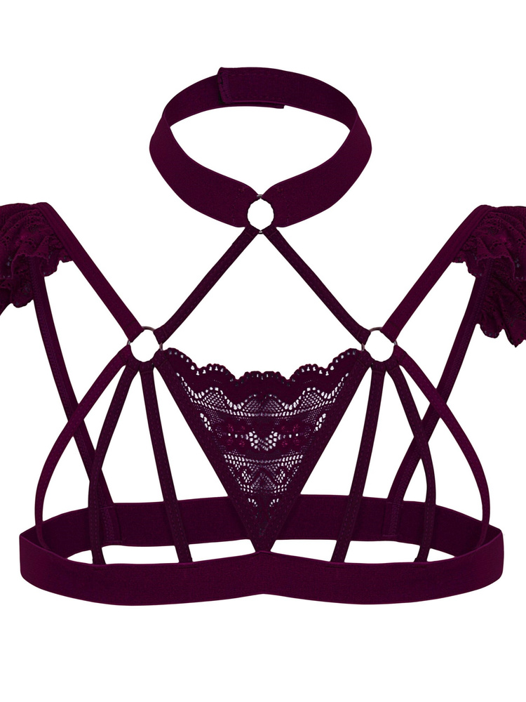 harness koronkowy męski | bordowy | SEXY BOY | SLA002