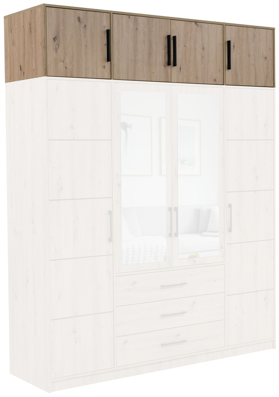 Nadstawka na szafę 196 cm KODA dąb artisan