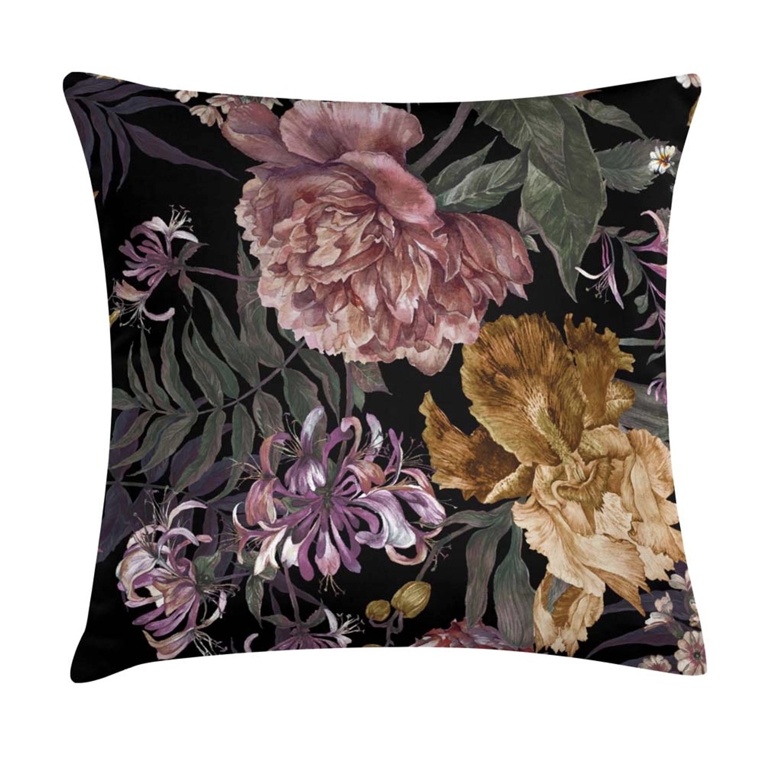 Poduszka FIORI czarna 45 cm x 45 cm