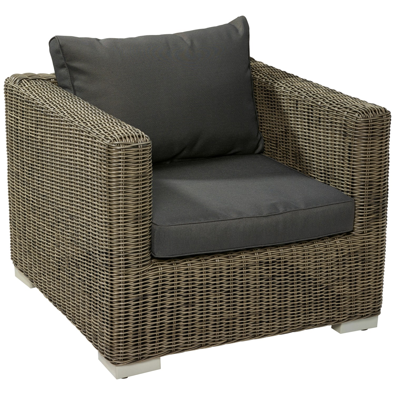 Fotel ogrodowy STRATFORD z podłokietnikami nature dark