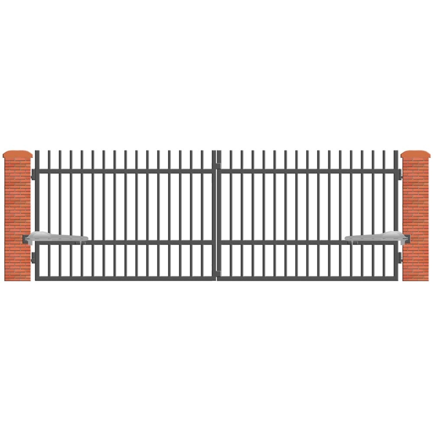 Jarmex Brama Roma dwuskrzydłowa z napędem antracyt mat 397x140cm