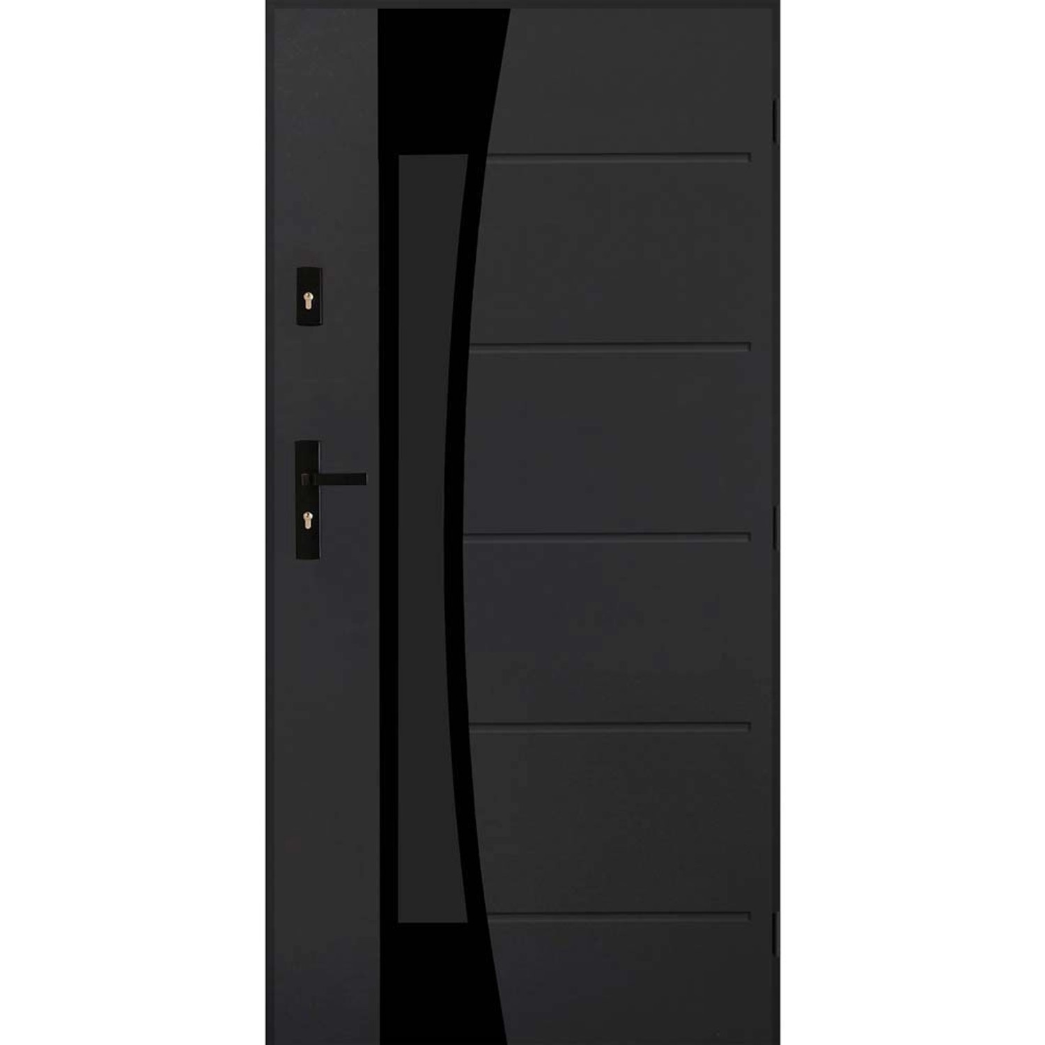 Drzwi zewnętrzne stalowe Almeria 2 antracyt 90L