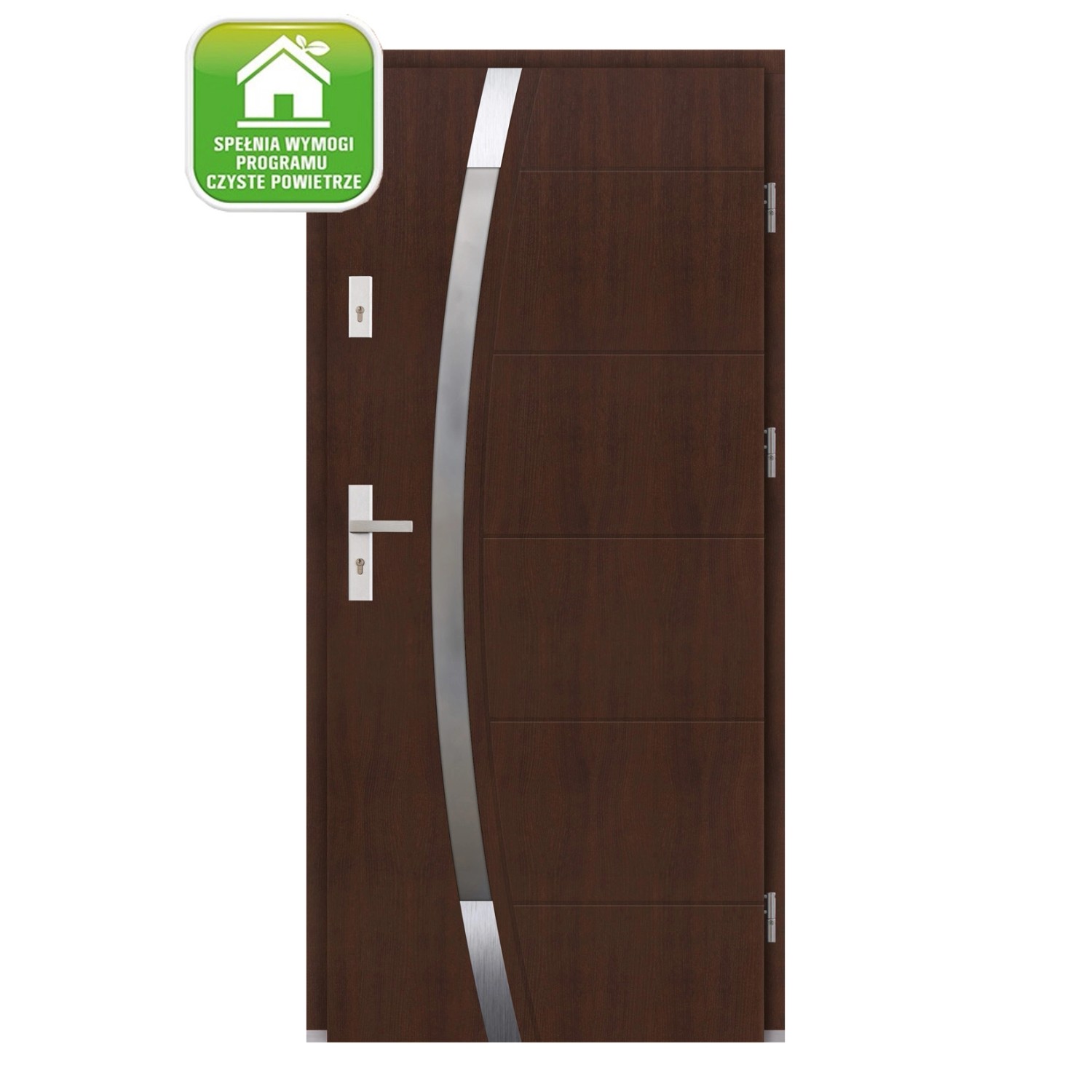 El Prema Drzwi zewnętrzne drewniane Campos ciemny dąb 90P