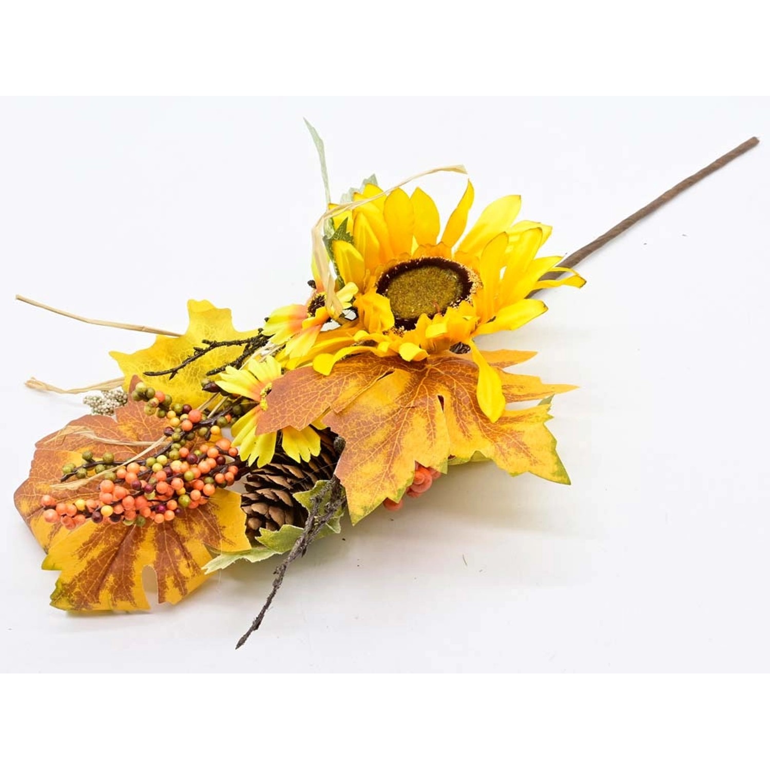 Gałązka ozdobna ze słonecznikiem - 47 cm