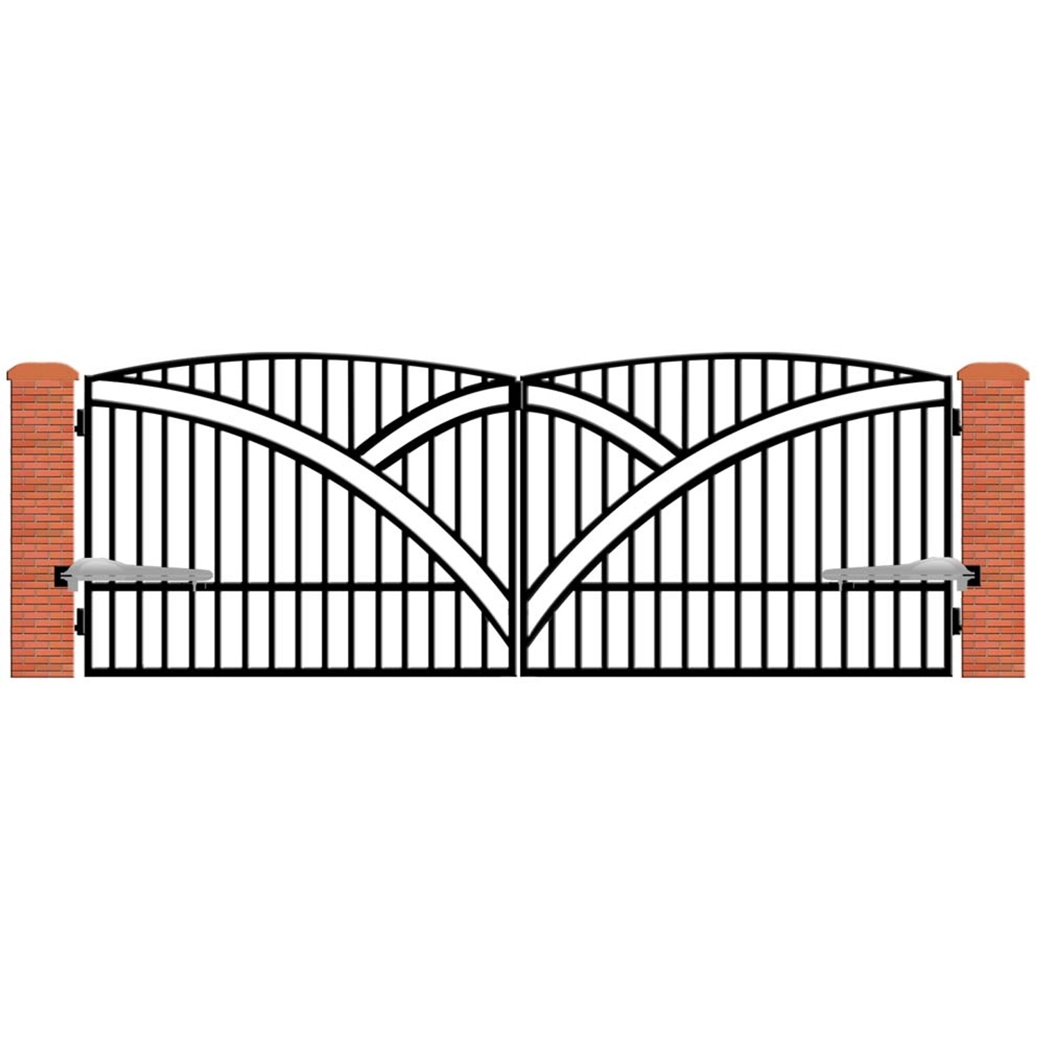 Jarmex Brama Genua dwuskrzydłowa z napędem czarny mat 397x145cm