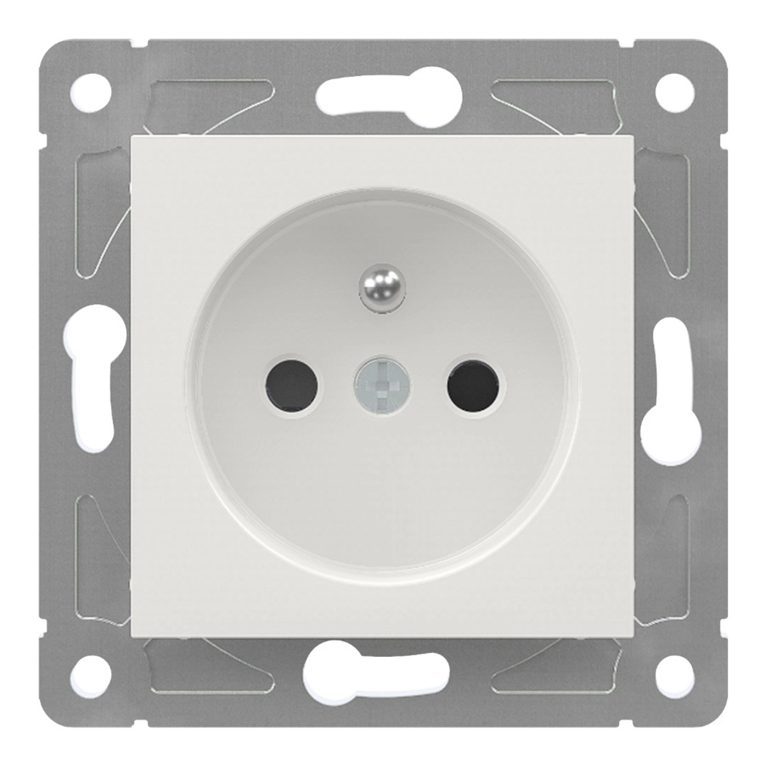 Electromalt Gniazdo Quad pojedyńcze z uziemieniem białe