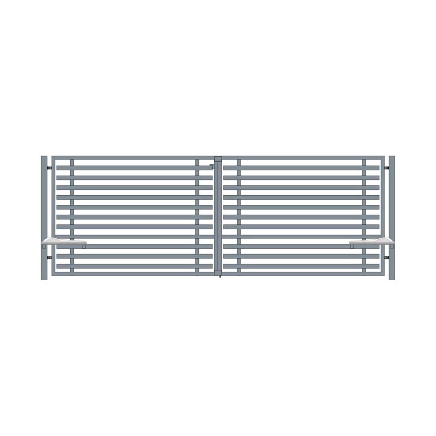 Jarmex Brama Rimini dwuskrzydłowa z napędem i słupkami antracyt mat 397x140cm